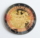 Medaille Deutschland 2020 Fall der Mauer 1989 Silber vergoldet / Kupfer Ø3,2cm