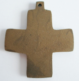 Bronze Kreuz Anhänger geriffelte Struktur 4,8x4,3cm #37