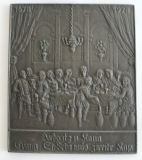 Buderus Eisenguß Reliefplatte 1978 Hochzeit zu Kana 12,5x10,8cm
