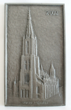 Buderus Eisenguß Relief Kunstguss Ulmer Münster 2002 JG Jörg Großhaus 14x8,2cm