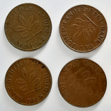 4 x 1 Pfennig 1948 Bank Deutscher Länder D F G G