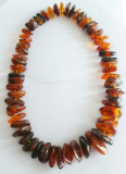 Große Bernstein Kette Naturbernstein im Verlauf vers. Farben 80cm 487g