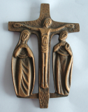 Bronze Kreuz Jesus mit Maria und Johannes 11x7,5cm #39
