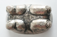 Alte Beteldose Pillendose Schmuckdose Betelnuss Elefant Silber 900 31,5g