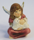 Miniatur Engel Goebel sitzender Engel mit Katze 4cm