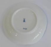 Kleines Schälchen Meissen großer Ausschnitt Relief weiß Zepner I. Wahl Ø11cm