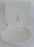 Kleines Schälchen Meissen großer Ausschnitt Relief weiß Zepner I. Wahl Ø11cm
