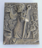 Bronze Plakette Relief Bonifatius Egino Weinert 9x7,5cm