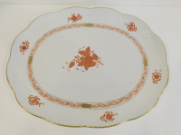 Große Platte Tablett Herend Apponyi orange 417/AOG oval 31,5x25cm