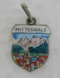 Mittenwald Ortsansicht Berge Anhänger für Bettelarmband Silber 800 Andenken
