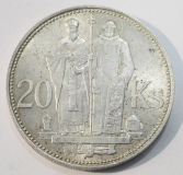 20 Kronen Slowakei 1941 Kyrill u. Method Silber 500 14,9g 3,1cm
