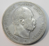 5 Mark Deutsches Reich Preussen 1876 B Wilhelm Silber 900 27,4 g Ø3,8cm