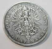 5 Mark Deutsches Reich Freie Hansestadt Hamburg 1876 J Silber 900 27,4 g Ø3,8cm