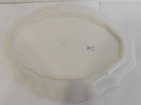 Ovale Schale Meissen bunte Blume 040110 I. Wahl geschweifter Rand 27x19cm