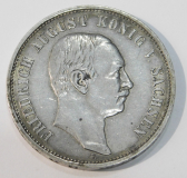 3 Mark Deutsches Reich Sachsen 1909 E Friedrich August Silber 900 16,6g Ø3,3cm