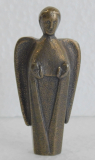 Bronze Handschmeichler kleine Skulptur Segensengel Maria Laach C. Fischbach 6,5cm