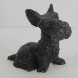 Kleine Skulptur Hund Terrier Eisenguß Kunstguss Michelbacher Hütte ? 5cm