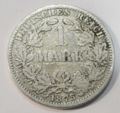 1 Mark Deutsches Reich 1875 A Silber 900 5,37g Ø2,4cm