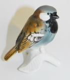 Porzellanfigur Spatz auf Ast Goebel Vogel 6,5cm (N)