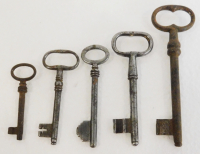 5 alte Schlüssel Bartschlüssel für Tür Schrank Truhe ? 6,5-12,5cm