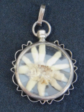 Dekorativer Anhänger Silber 835 mit Edelweiss Ø3cm