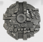 Buderus Eisenguß Relief Kunstguss Biologie KF Karl Franke 34x33,5cm