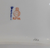 Schale KPM Berlin Rocaille bunte Blumen Schmetterlinge I. Wahl 23x23cm #a