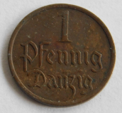 Alte Münze 1 Pfennig Danzig 1937 1,7cm