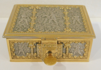 Schatulle Kästchen Erhard Putti in Ranken 12x9,5x5cm mit Schlüssel