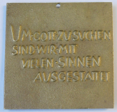 Kleine Bronze Plakette Relief Heilige 3 Könige Gott suchen Egino Weinert 5x5cm