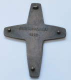 Bronze Kreuz Wandkreuz Relief Inri Erstkommunion 1972 12,5x9,7cm