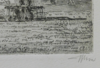 Original Radierung Wiesbaden Kurhaus signiert G63 31,7x25,7 / 18,4x14cm