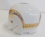 Spardose Porzellanfigur Elefant Höchst Design Colani orientalisch mit Schlüssel