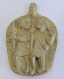Bronze Relief Anhänger Raphael und Tobias Egino Weinert 7,4x5,2cm