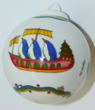 Miniatur Weihnachtskugel Schiffe Hutschenreuther Ole Winther Ø4cm
