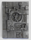 Buderus Eisenguß Relief Kunstguss KF Karl Franke Man and his world 15,7x11,2cm