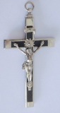 Altes Brustkreuz Sterbekreuz Inri Jesus plastisch 8,5x4,5cm