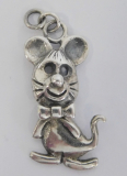 Kleiner Anhänger Maus beweglich Bettelarmband Kette Silber 925 2,7x1,4cm 1,6g