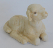 Porzellanfigur Lamm Hutschenreuther 8850 Stefan Bisquit farbig 7x4,5 H4,5cm