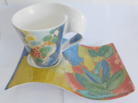 Villeroy & Boch New Wave Impression Borchgrave Tasse Becher + UT Partyplate