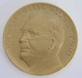 Große Messing Medaille Bundeskanzler Helmut Kohl Einigkeit Recht Freiheit Ø5cm