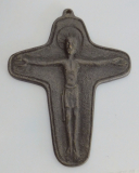 Kleines Bronze Kreuz Jesus Sei getreu bis in den Tod - Offenbarung 10,5x8,2cm