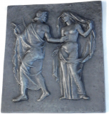 Seltenes Buderus Eisenguß Relief Kunstguss Orpheus u. Eurydike 44x39cm Moshage ?