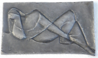 Buderus Eisenguß Relief Kunstguss Die Ruhende Kurt Lehmann 15,2x8,7cm