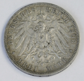 3 Mark Deutsches Reich Preussen 1908 A Wilhelm II. Silber 900 Ø3,3 (N)