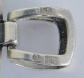 Großer eckiger Anhänger Silber 925 floral orangef. Steinchen 4,2x3cm 13,6g