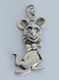 Kleiner Anhänger Maus beweglich Bettelarmband Kette Silber 925 2,8x1,3cm 1,6g