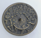 Bronze Leuchter Relief Abendmahl Egino Weinert Ø13,7cm