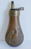 Alte Pulverflasche Pulverkolben Kupfer Messing Adler 10cm