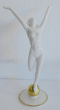 Porzellanfigur Sonnenkind Akt weiß auf Goldkugel Hutschenreuther Tutter 21,5cm